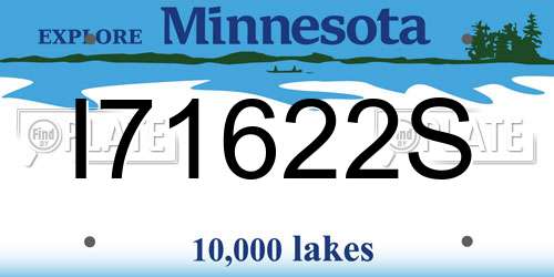 I71622S Minnesota License Plate