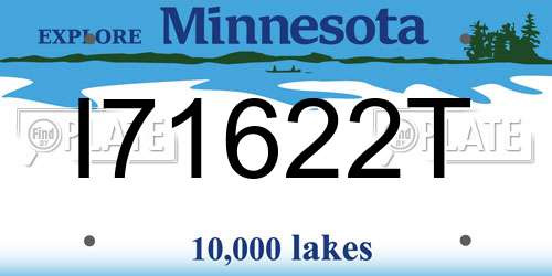 I71622T Minnesota License Plate