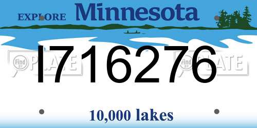 I716276 Minnesota License Plate