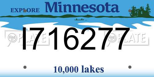 I716277 Minnesota License Plate