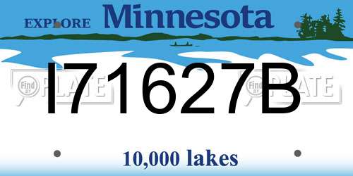 I71627B Minnesota License Plate