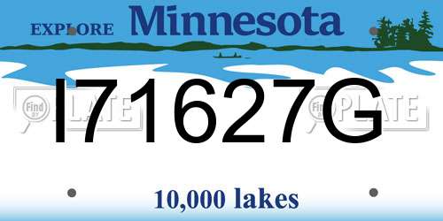 I71627G Minnesota License Plate