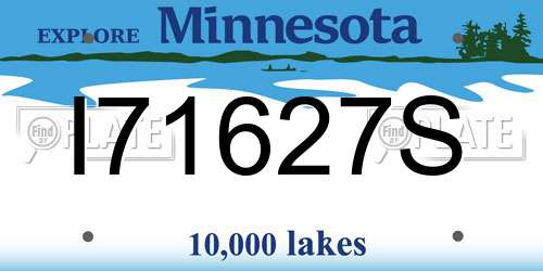 I71627S Minnesota License Plate