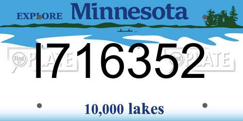 I716352 Minnesota License Plate