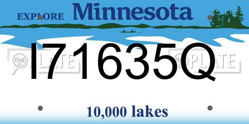 I71635Q Minnesota License Plate