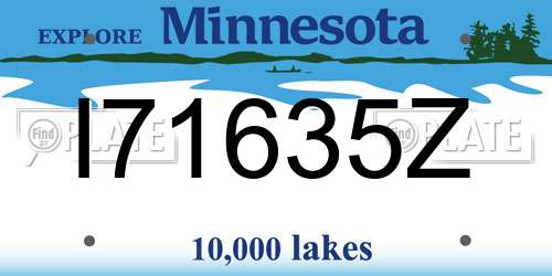 I71635Z Minnesota License Plate