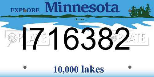 I716382 Minnesota License Plate