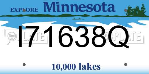 I71638Q Minnesota License Plate