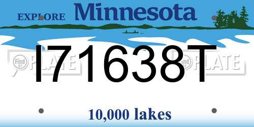 I71638T Minnesota License Plate