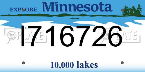 I716726 Minnesota License Plate