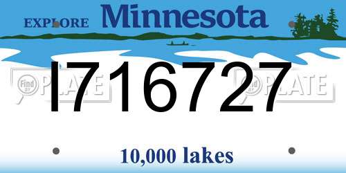 I716727 Minnesota License Plate