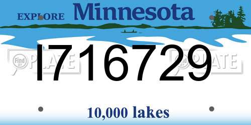 I716729 Minnesota License Plate