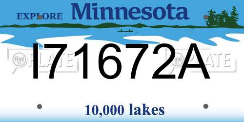 I71672A Minnesota License Plate