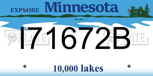 I71672B Minnesota License Plate
