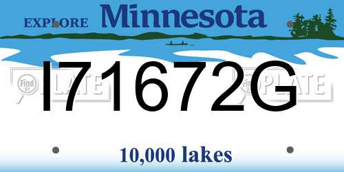 I71672G Minnesota License Plate