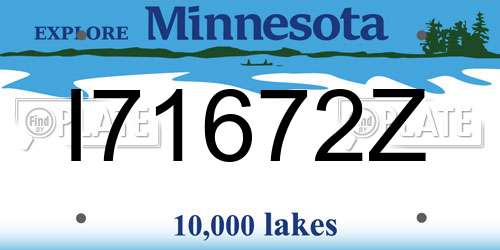 I71672Z Minnesota License Plate