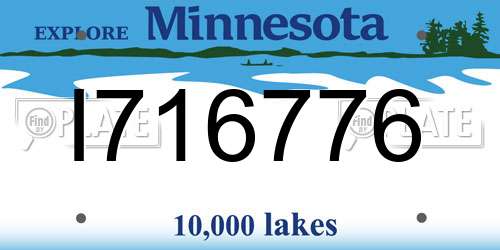 I716776 Minnesota License Plate