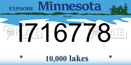 I716778 Minnesota License Plate