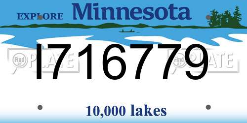 I716779 Minnesota License Plate