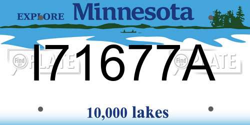 I71677A Minnesota License Plate