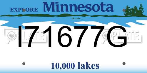 I71677G Minnesota License Plate