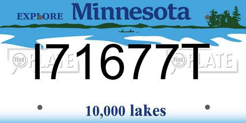 I71677T Minnesota License Plate