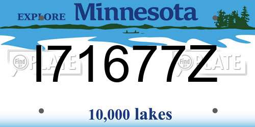 I71677Z Minnesota License Plate