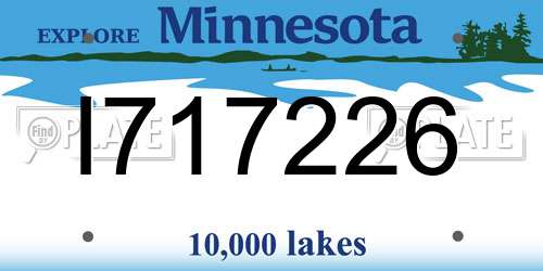 I717226 Minnesota License Plate