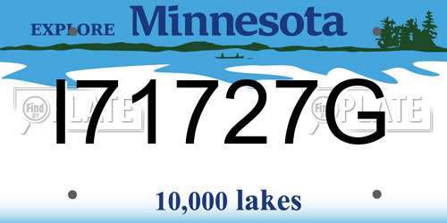 I71727G Minnesota License Plate