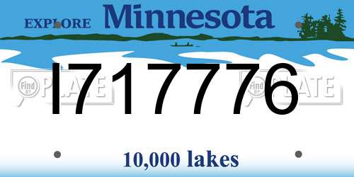 I717776 Minnesota License Plate