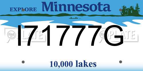 I71777G Minnesota License Plate