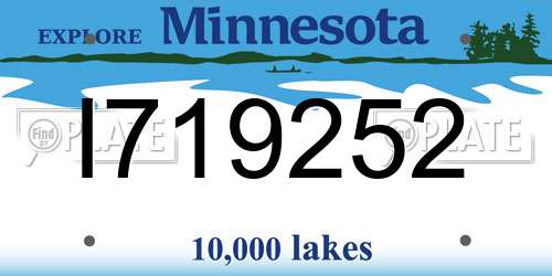 I719252 Minnesota License Plate