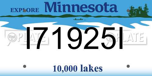 I71925I Minnesota License Plate