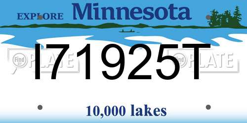 I71925T Minnesota License Plate