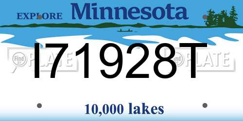 I71928T Minnesota License Plate