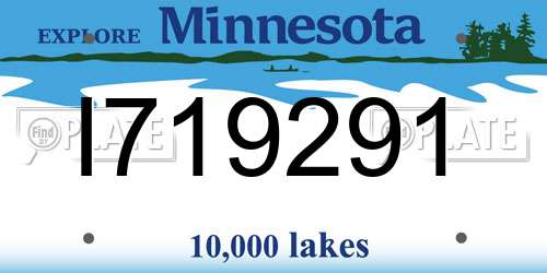 I719291 Minnesota License Plate