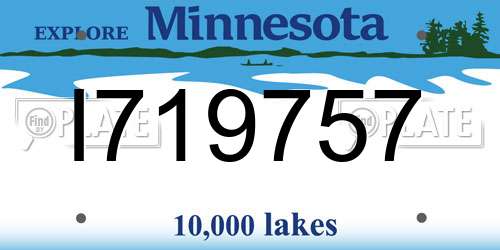 I719757 Minnesota License Plate