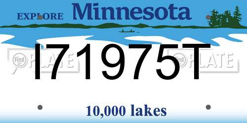 I71975T Minnesota License Plate