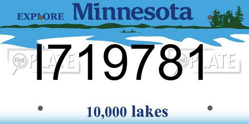 I719781 Minnesota License Plate