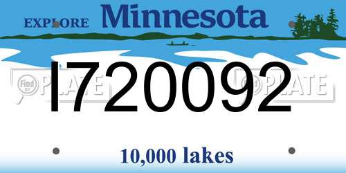 I720092 Minnesota License Plate