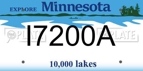 I7200A Minnesota License Plate