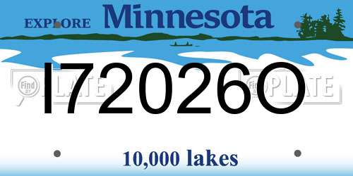 I72026O Minnesota License Plate