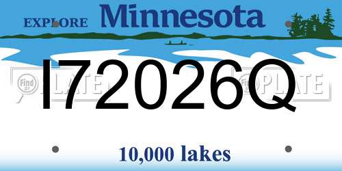 I72026Q Minnesota License Plate