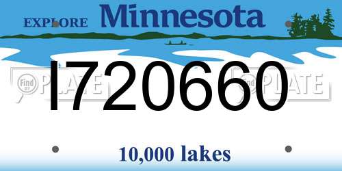 I720660 Minnesota License Plate