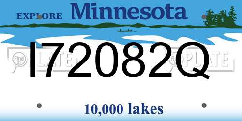I72082Q Minnesota License Plate
