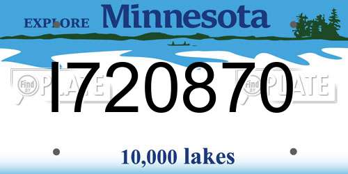 I720870 Minnesota License Plate