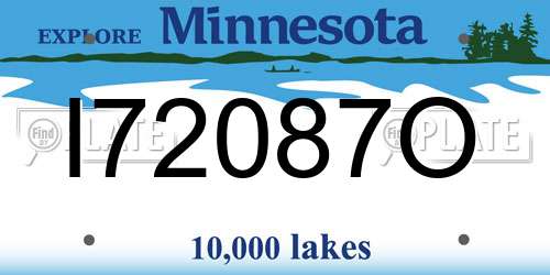 I72087O Minnesota License Plate