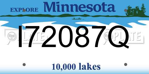I72087Q Minnesota License Plate