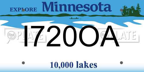 I720OA Minnesota License Plate
