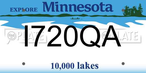 I720QA Minnesota License Plate